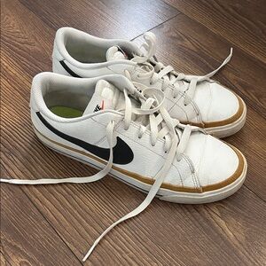 Nike White  with Black Swoosh